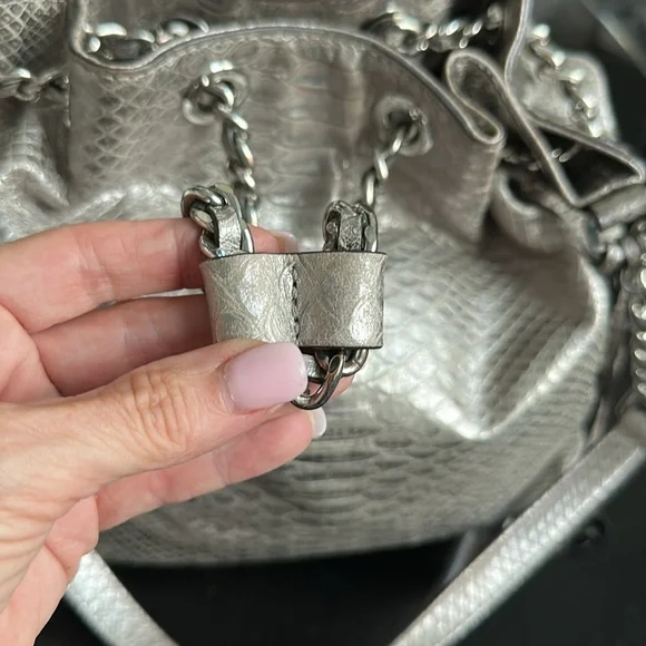 Michael Kors Metallic Silver Shoulder Bag - Picture 9 of 12